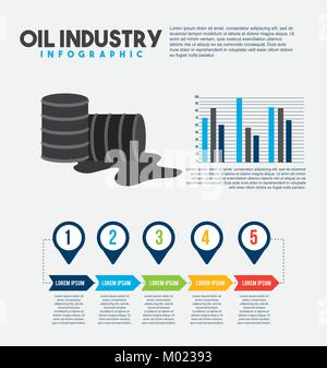 oil industry infographic barrel petroleum diagram bar and steps business Stock Vector