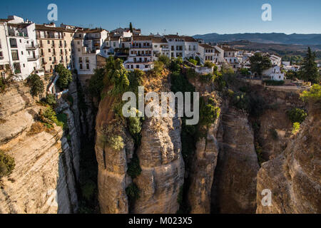 RONDA, ANDALUSIA / SPAIN - OCTOBER 08 2017: VIEW ON RONDA AND CANYON Stock Photo