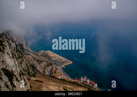 GIBRALTAR / GREAT BRITAIN - OCTOBER 09 2017: VIEW FROM ROCK OF GIBRALTAR Stock Photo