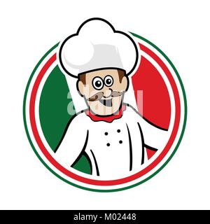 Italian Chef Emblem Logo Vector Graphic Illustration Stock Vector