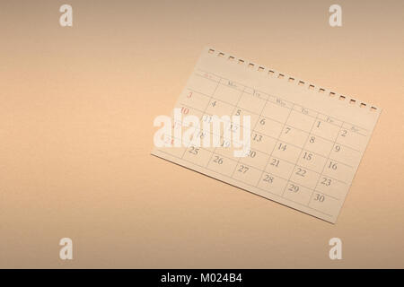 calendar planner or schedule arrangement on vintage paper background Stock Photo