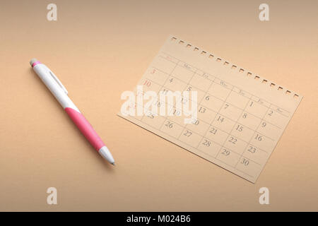 calendar planner or schedule arrangement on vintage paper background Stock Photo