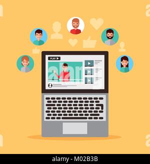 man video viral content people view like Stock Vector