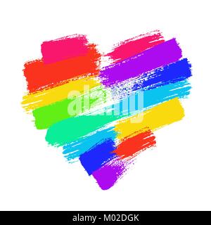 Painted Rainbow Heart Stock Vector
