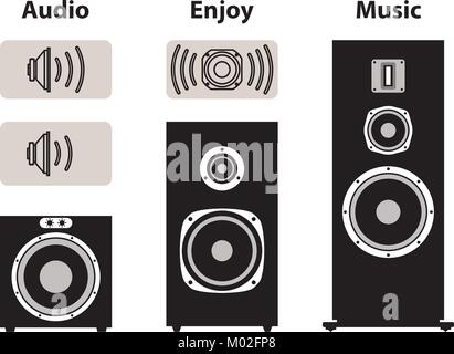 Speaker vector icon set with volume symbol Stock Vector
