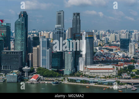 architecture of Downton Core seen from Marina Bay Sands Hotel, Marina Bay, Singapore Stock Photo