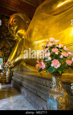 Asia,Thailand,Bangkok,Wat Pho temple,the reclining buddha Stock Photo