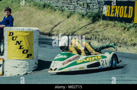 June 1983 Isle of Man TT races, sidecar event race Stock Photo