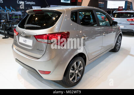 BRUSSELS - JAN 10, 2018: Hyundai ix20 compact MPV car showcased at the Brussels Motor Show. Stock Photo