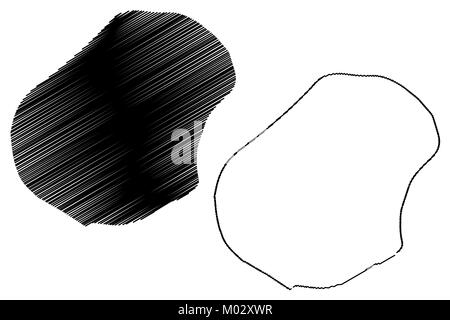 Nauru map vector illustration, scribble sketch Republic of Nauru Stock Vector