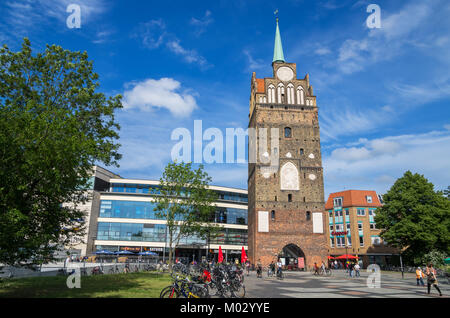 Historic Kroepeliner Tor, medieval city gate. Rostock, Mecklenburg-Western Pomerania, Germany Stock Photo