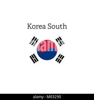 South Korean Flag icon. Round  illustration icon Stock Photo