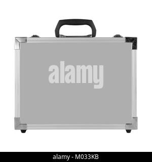 Construction, repair, tools - Grey box case for tools isolated on white background. Stock Photo