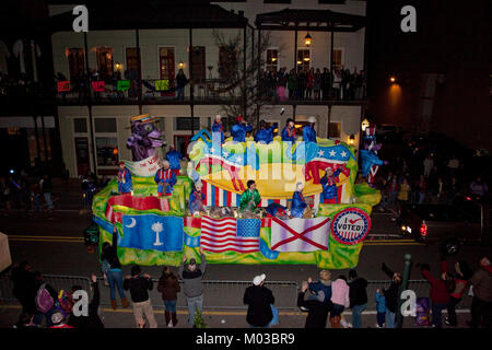 Mardi Gras Political Float, Mobile, Alabama Stock Photo