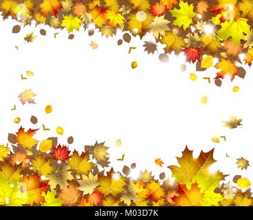 background of falling autumn leaves Stock Vector