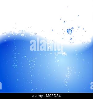 water with bubbles and splashes Stock Vector