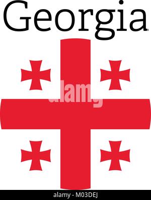 Georgia Flag icon. Round vector illustration icon. Stock Vector