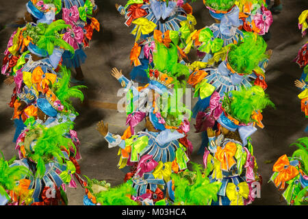 Samba school presentation in Sambodrome in Rio de Janeiro carnival, Brazil Stock Photo