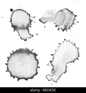 A set of black ink and paint drips and splatters illustration. Vector EPS 10 available. Stock Vector