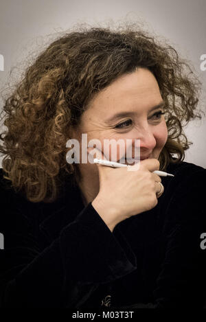 Rome, Italy. 18th Jan, 2018. The Deputy Mayor of Rome Luca Bergamo, Councillor for Person, School and Community of Solidarity Laura Baldassarre with the President of the Jewish Community of Rome Ruth Dureghello. Credit: Andrea Ronchini/Pacific Press/Alamy Live News Stock Photo
