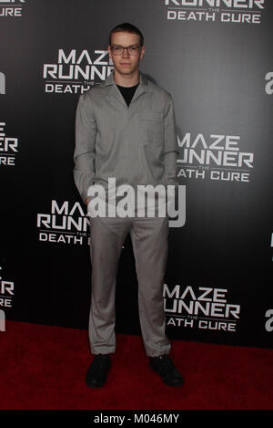 Will Poulter  01/18/2018 Red Carpet Fan Screening of 'Maze Runner: The Death Cure' held at AMC Century City 15 at Westfield Century City Mall in Los Angeles, CA Photo by Izumi Hasegawa / HollywoodNewsWire.co Stock Photo