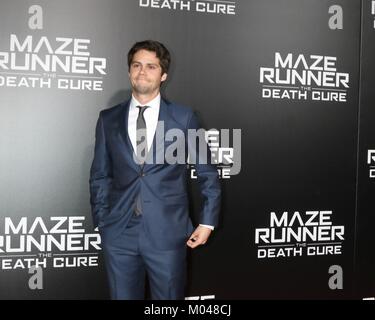 Los Angeles, CA, USA. 18th Jan, 2018. Dylan O'Brien at arrivals for MAZE RUNNER: THE DEATH CURE Premiere, AMC Century City 15, Los Angeles, CA January 18, 2018. Credit: Priscilla Grant/Everett Collection/Alamy Live News Stock Photo