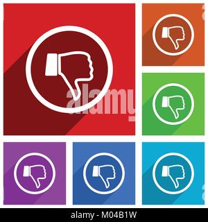 Dislike vector icons. Flat design colorful illustrations for web designers and mobile applications in eps 10 Stock Vector