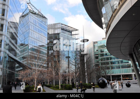 modern and contemporary office buildings in central London at more London place near city hall on the south bank of the river thames in the city. GLC. Stock Photo