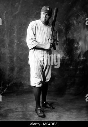 Babe Ruth. Portrait of the American baseball player George Herman 'Babe' Ruth Jr. (1895-1948), c.1920 Stock Photo