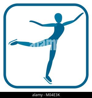 Figure skating emblem. Stock Vector