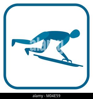 Skeleton sportsman emblem. Stock Vector