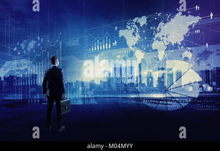 system integration concept. young engineer. business information. Stock Photo