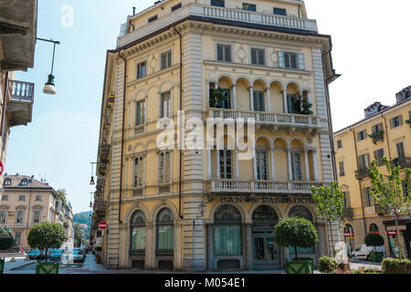 Turin, Italy:historical palaces around piazza Bodoni in the city center, interiors and external view, in a sunny day Stock Photo