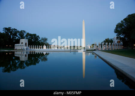 Reflecting Pool on the National Mall with the Washington Monument Stock Photo