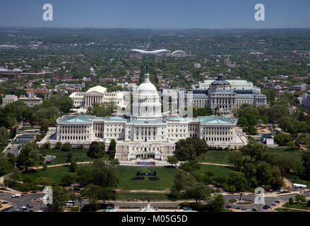 Aerial view, United States Capitol building, Washington, D.C. Stock Photo