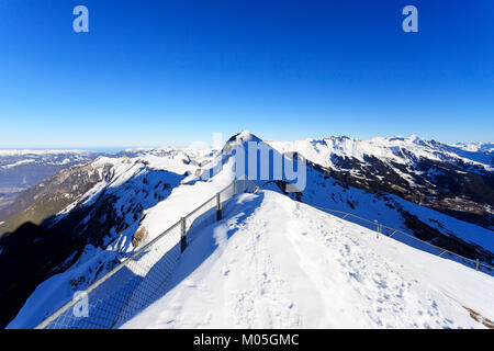 View of the ski resort Jungfrau Wengen in Switzerland Stock Photo
