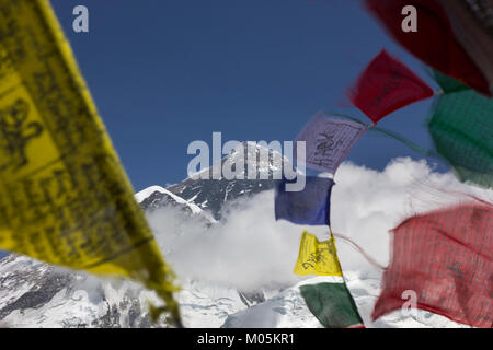 Mount Everest seen from Kalapathar. Stock Photo