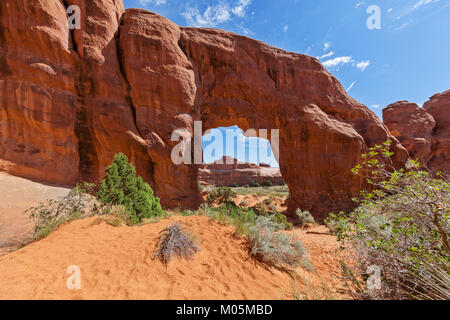 The Pine Tree Arch in Arches National Park in Utah. Stock Photo