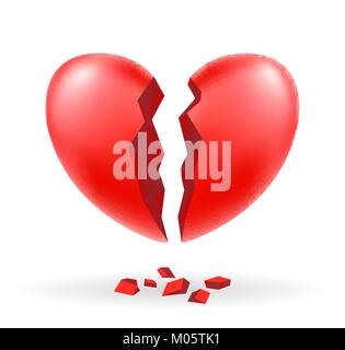 broken heart vector on a white background Stock Vector