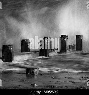 Breaking waves in slow motion - artistic effect Stock Photo