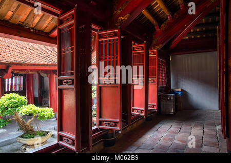 Hanoi,Vietnam - November 1,2017 : Interior view of Temple of Literature ,it also known as Temple of Confucius in Hanoi. Stock Photo