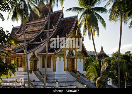 Haw Pha Bang Temple at the Royal Palace in UNESCO World Heritage Town Luang Prabang, Laos Stock Photo