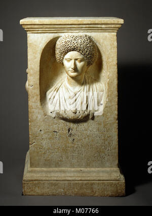 Marble funerary altar of Cominia Tyche MET gr38.27.R Stock Photo