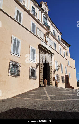 facade and entrance of the apostolic palace of Castel Gandolfo, 2017, Rome, Lazio, Italy Stock Photo