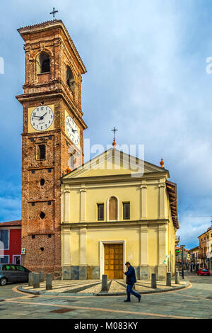 Italy Turin Leinì Piazza Vittorio emanuele II and Church of San Giovanni Stock Photo