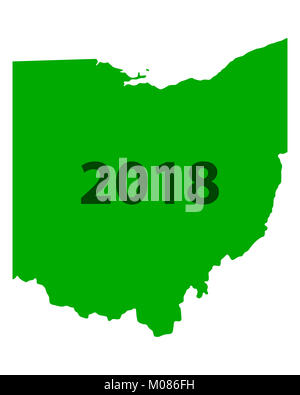 Map of Ohio 2018 Stock Photo