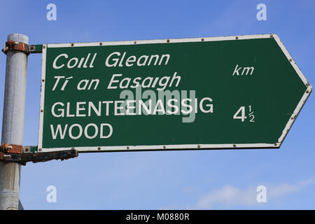 road direction sign dingle peninsula, wild atlantic way, county kerry, ireland Stock Photo