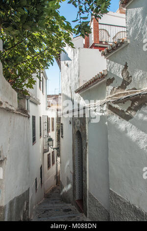 A lane in an old part of a mediterranean city on a hot autumn day Stock Photo