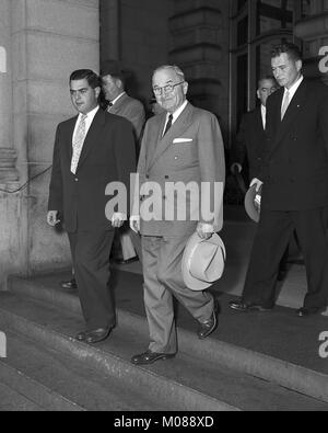 President Harry S. Truman in his second term visits San Francisco. Oct. 5, 1952. Stock Photo