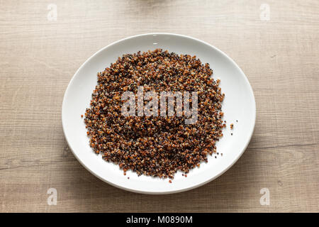 Chenopodium quinoa is scientific name of Black Quinoa seed. Top view of